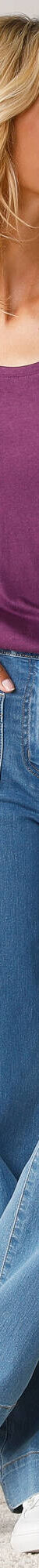 Effen T-shirt met ronde hals en lange mouwen (paars) Effen T-shirt met ronde hals en lange mouwen (paars)
